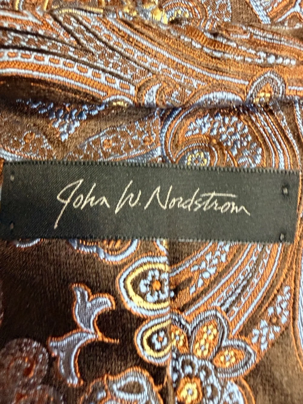 John W. Nordstrom 100% Silk Paisley Tie Made in USA